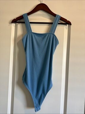 American Eagle Outfitters Light Blue Ribbed Kids One-Piece Bodysuit